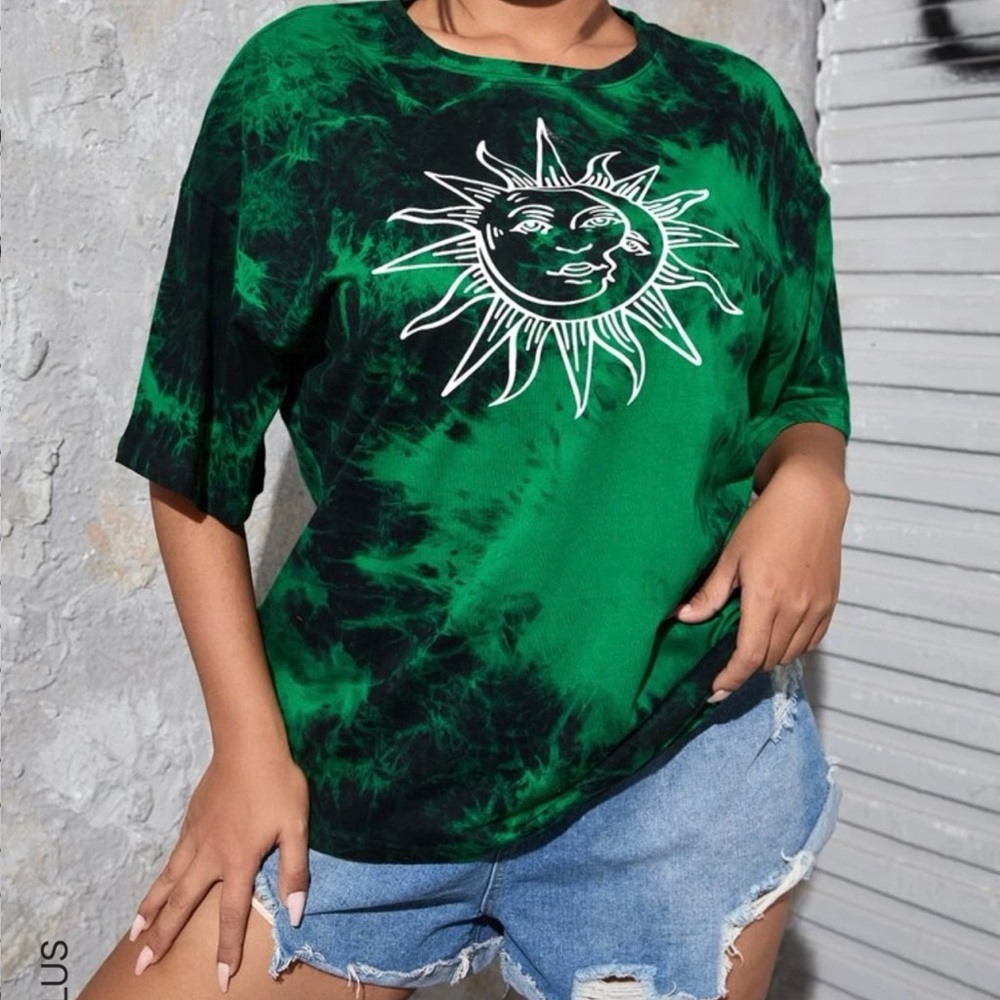 Green and black tye-dye